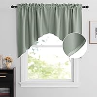Vista 57 de NICETOWN Cortinas elegantes con caída de cascada para dormitorio, cortinas con jareta para barra estilo granja para sala de estar, cortinas rústicas