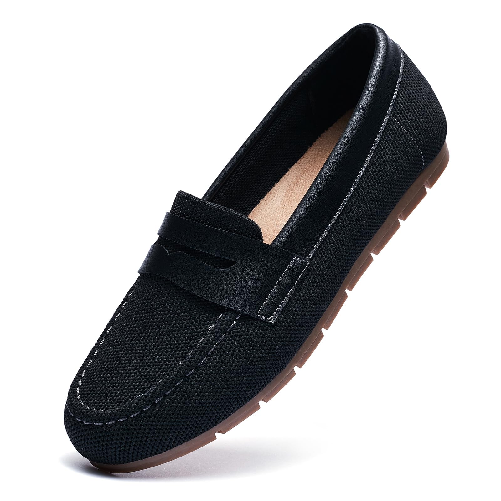 Cvistpieo Loafers for Women Comfortable Dressy Casual Work Flats Lightweight & Breathable Slip On Walking Shoes Knit