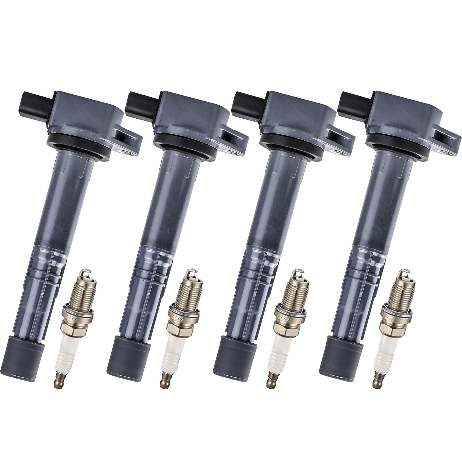 Set of 4 Ignition Coil Pack Spark Plugs Replacement for Honda Accord CRV Civic Element Acura RSX TSX 2002 2003 2004 2005 2006 2007 2008 2009 2.4 2.0 L4 Ignition Coils Spark Plugs UF311 UF583