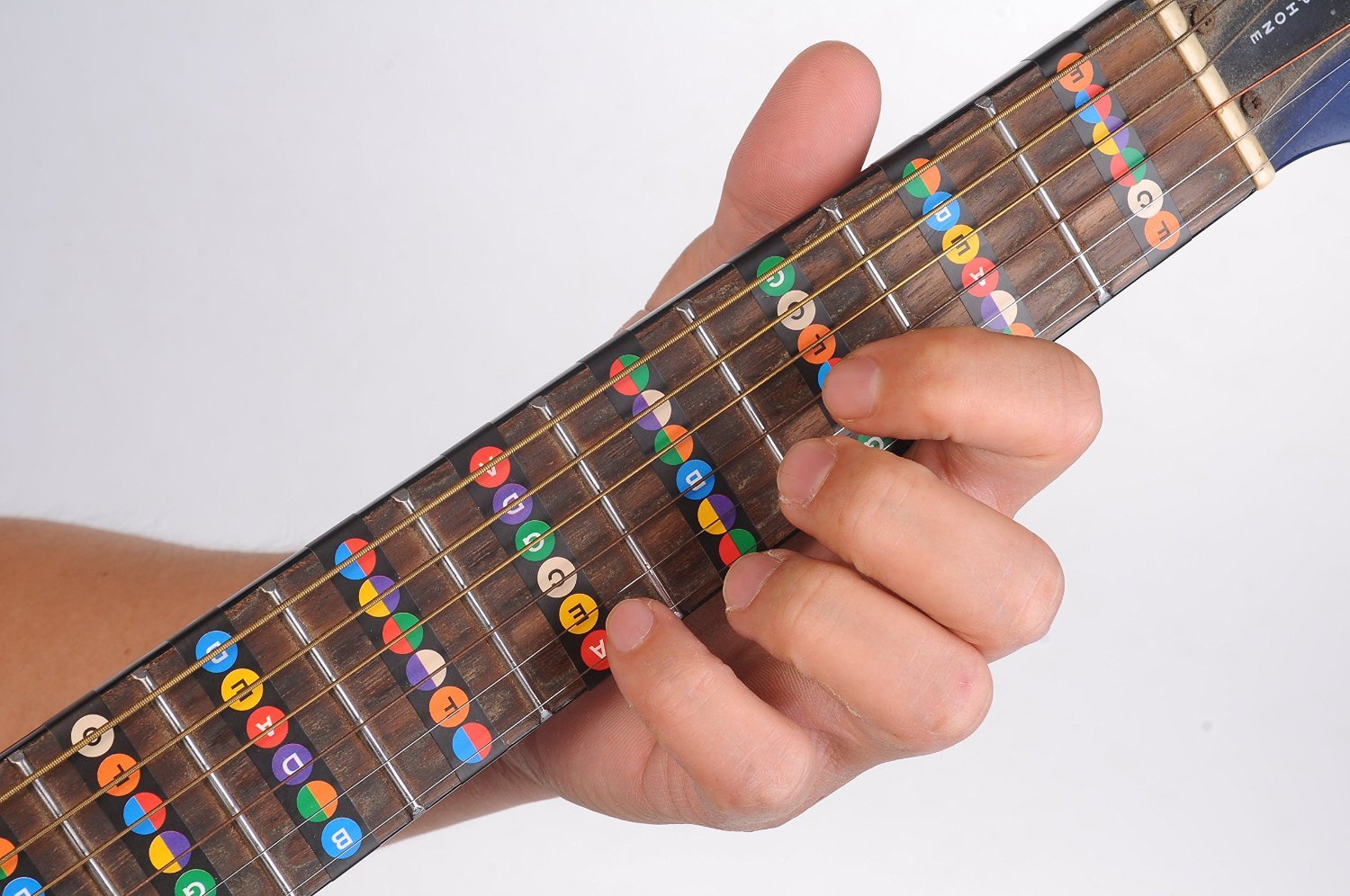 ミュージック KOJI GUITAR STUDY + Primary Color Amazon.com: Guitar Fretboard Note Decals Sticker Color Coded Guide