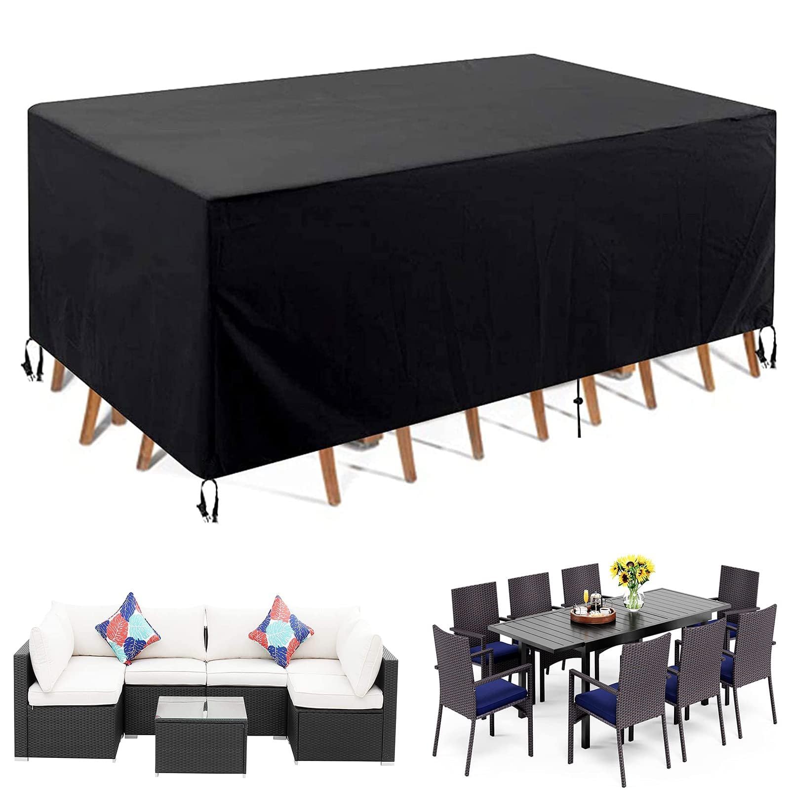 Housse table de jardin imperméable anti-déchirure contre pluie et soleil 45cm