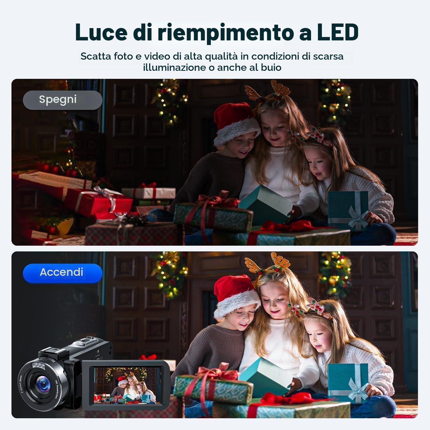 Videocamera 4K 42MP Camcorder per YouTube, 18X Zoom Digitale Videocamere, Schermo Rotante 270° 3" Vlog Camera con Scheda SD da 32 GB, Telecomando, 2 Batterie