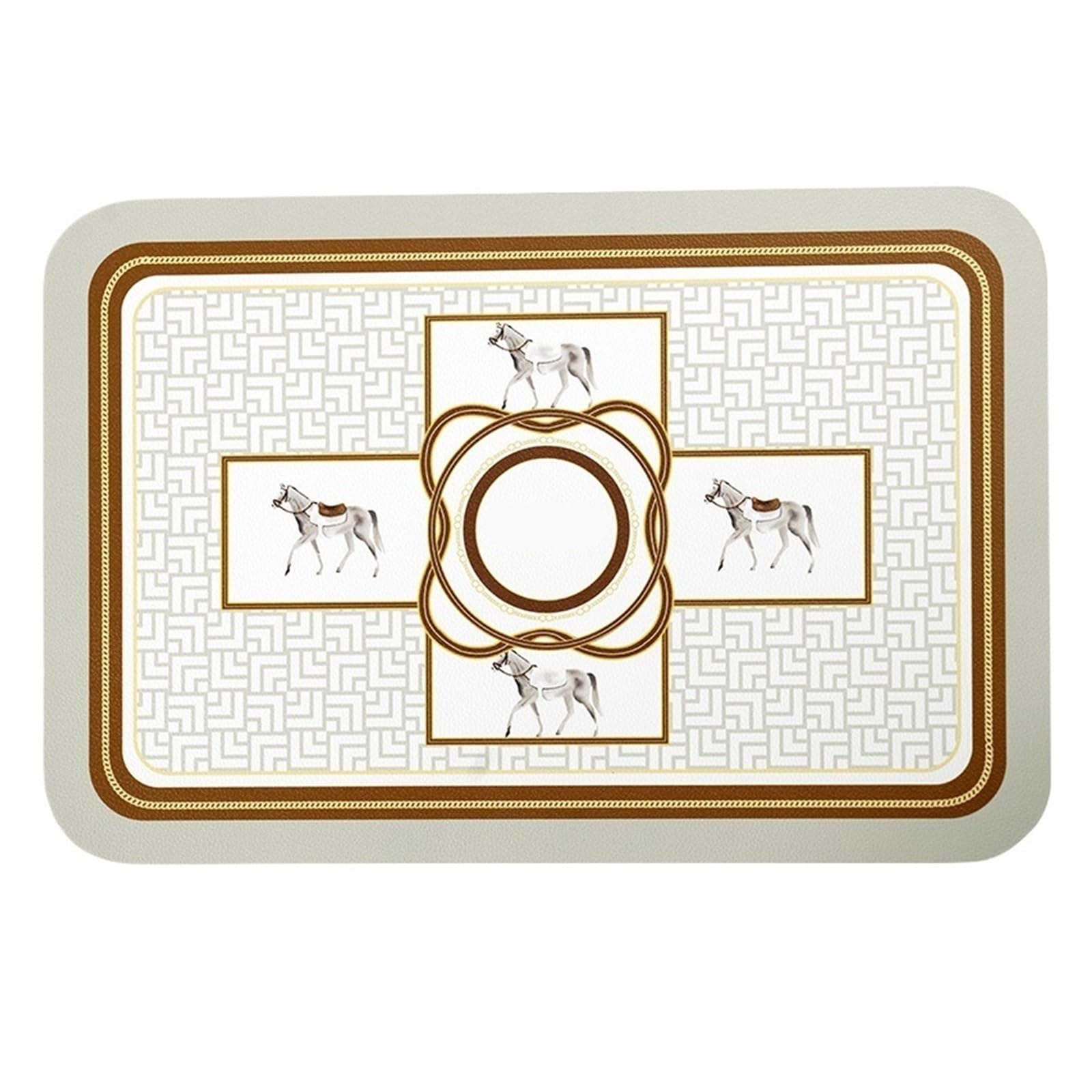 WZPTLKIBAD Horse Pattern Placemats, Rectangle Waterproof Table Mats