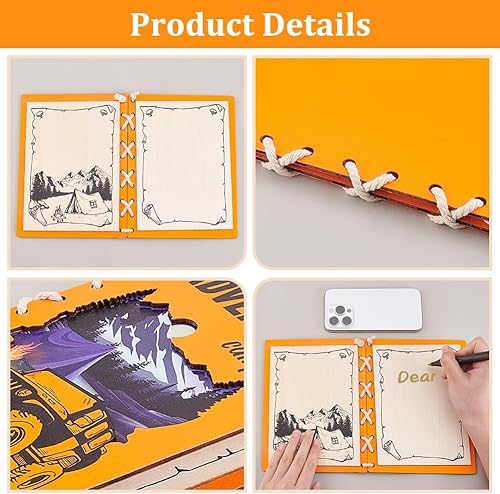 Miniatura 9 de WADORN Tarjeta de madera de tortuga marina, tarjetas conmemorativas de madera de 5.9 x 7.8 pulgadas, tarjeta de felicitación de animales, regalo