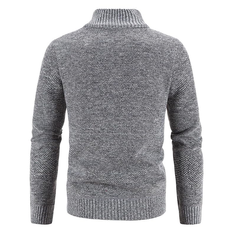 Men's Cardigan Sweaters Full Zip Up Casual Stand Collar Slim Fit Knitted Sweater with Pockets2