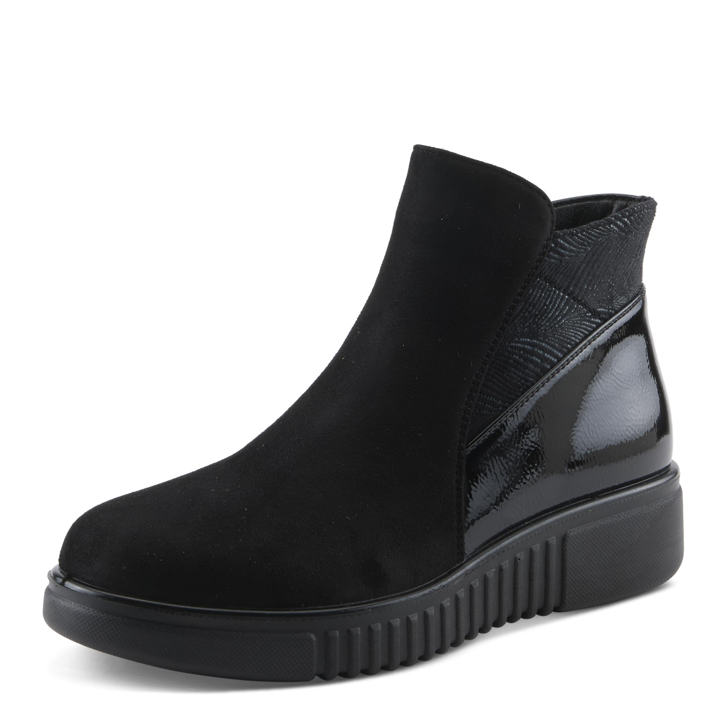 Flexus BAGLAMA Ankle Boot for Women Faux Leather Zip-Up with Faux Fur Lining and Removable Insole Lightweight Comfort