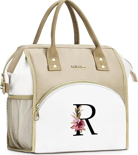Miniatura 24 de Lonchera con inicial para mujer, lonchera térmica para niñas, lonchera grande para adultos, a prueba de fugas, para el trabajo de picnic, bolsa de