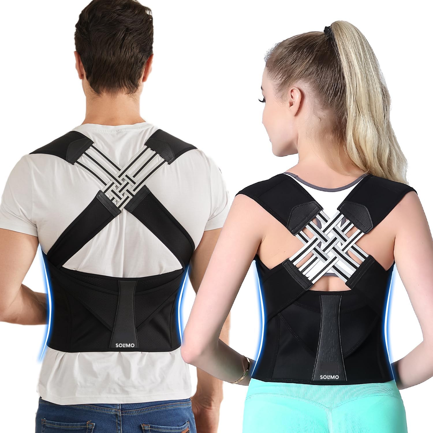 Amazon Brand - Solimo X-Cross Posture Corrector Belt – Universal Size Shoulder & Back Support Belt | Back Straightener Brace for Spine & Body Posture Correction | Clavicle Support for Men & Women | Universal Size-image-25