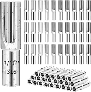 50 Pack 3/16’’ Invisible Cable Railing Kit,T316 Stainless Steel Invisible Toggle Termination Concealed Anchor Adjustable Hardware Cable Tensioner for Metal Railings Wall Wood Corner Posts (50)