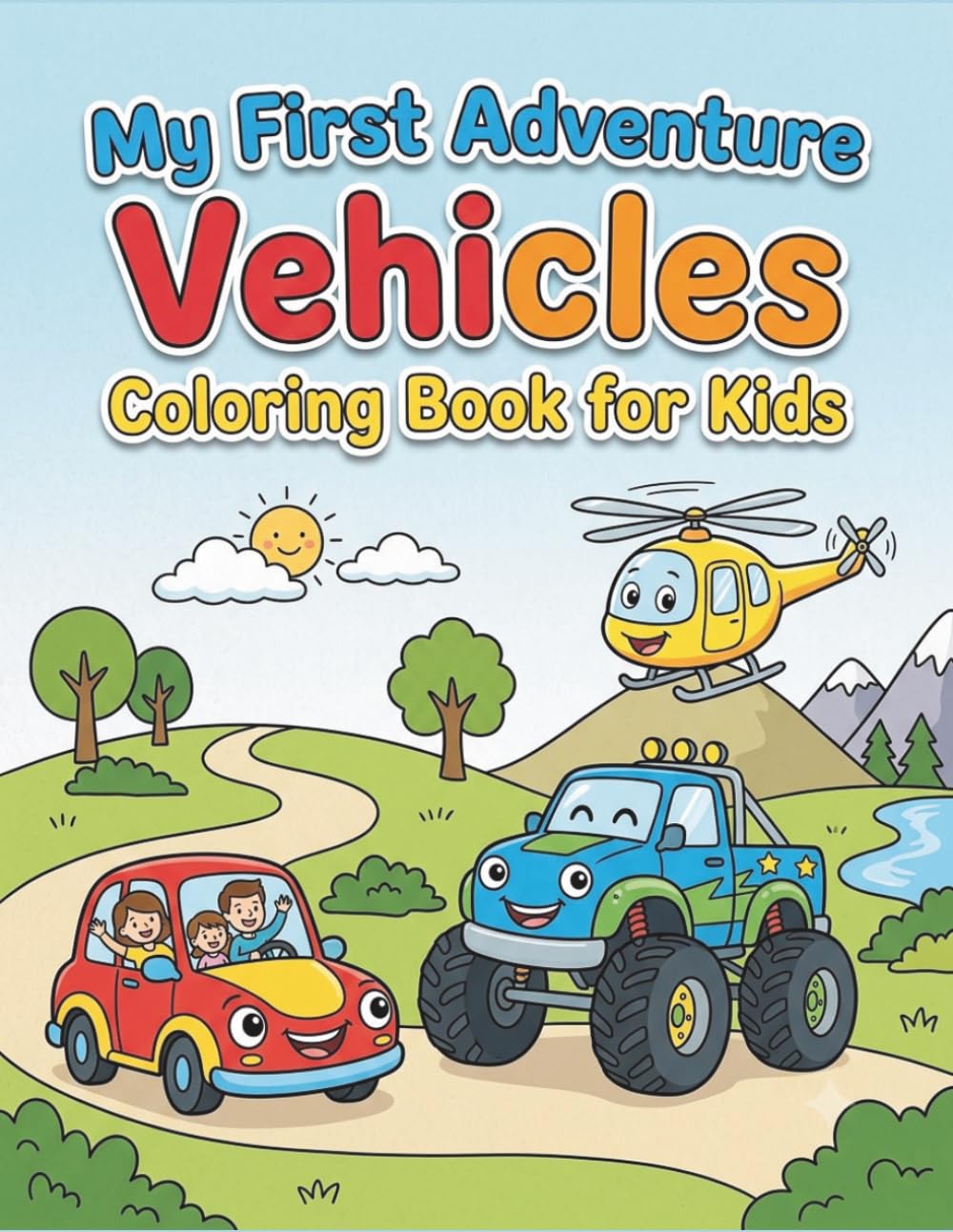 My First Adventure Vehicles Coloring Book for Kids: Easy Transport Coloring Pages Featuring Cars, Trucks, Airplanes, Boats & Construction Vehicles for ... 4-10, Series 2 | 8.5 x 11inch | 104 Pages