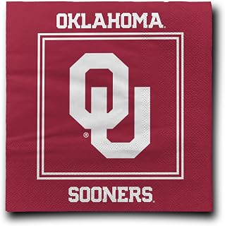 Oklahoma Sooners I Luncheon Napkins – Officially Licensed 2-Ply Party Napkins for Tailgates & Game Day Events – Pack of 16 by Westrick