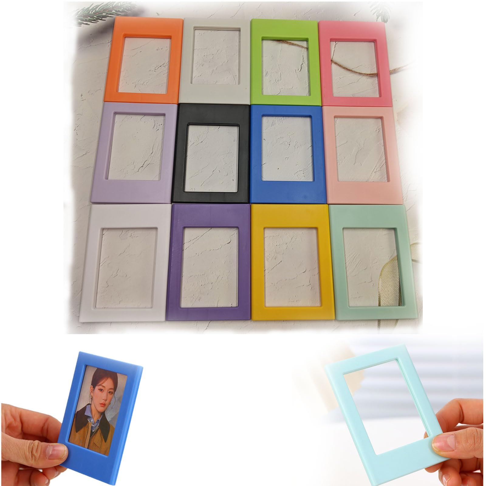 Mini Ramki na Zdjęcia, 12 Sztuk, Magnetyczne, Kompatybilne z Polaroid Fujifilm Instax Mini Film, Magnetyczne na Lodówkę, Na Kolaż, Zdjęcia, Obrazy, Ramki na Zdjęcia Rodzinne