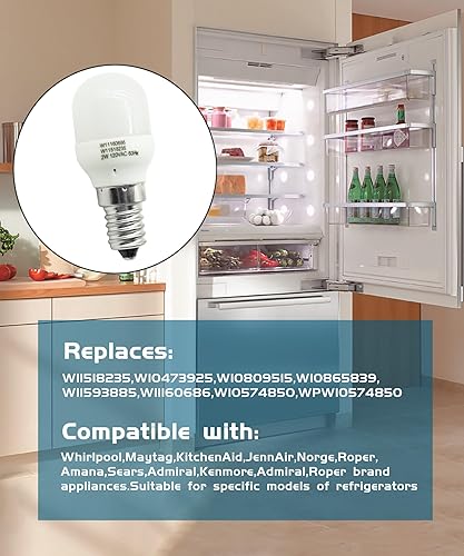 Miniatura 3 de Taruimoo Bombilla LED para refrigerador W11518235 W11160686 para refrigerador Whirlpool Maytag, 120 V, 2 W, 60 Hz