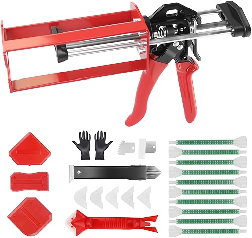 Pistola de epoxi de 200 ml Storvix, de doble componente, profesional, de servicio pesado, de metal completo, para cartuchos duales 11 y 21,