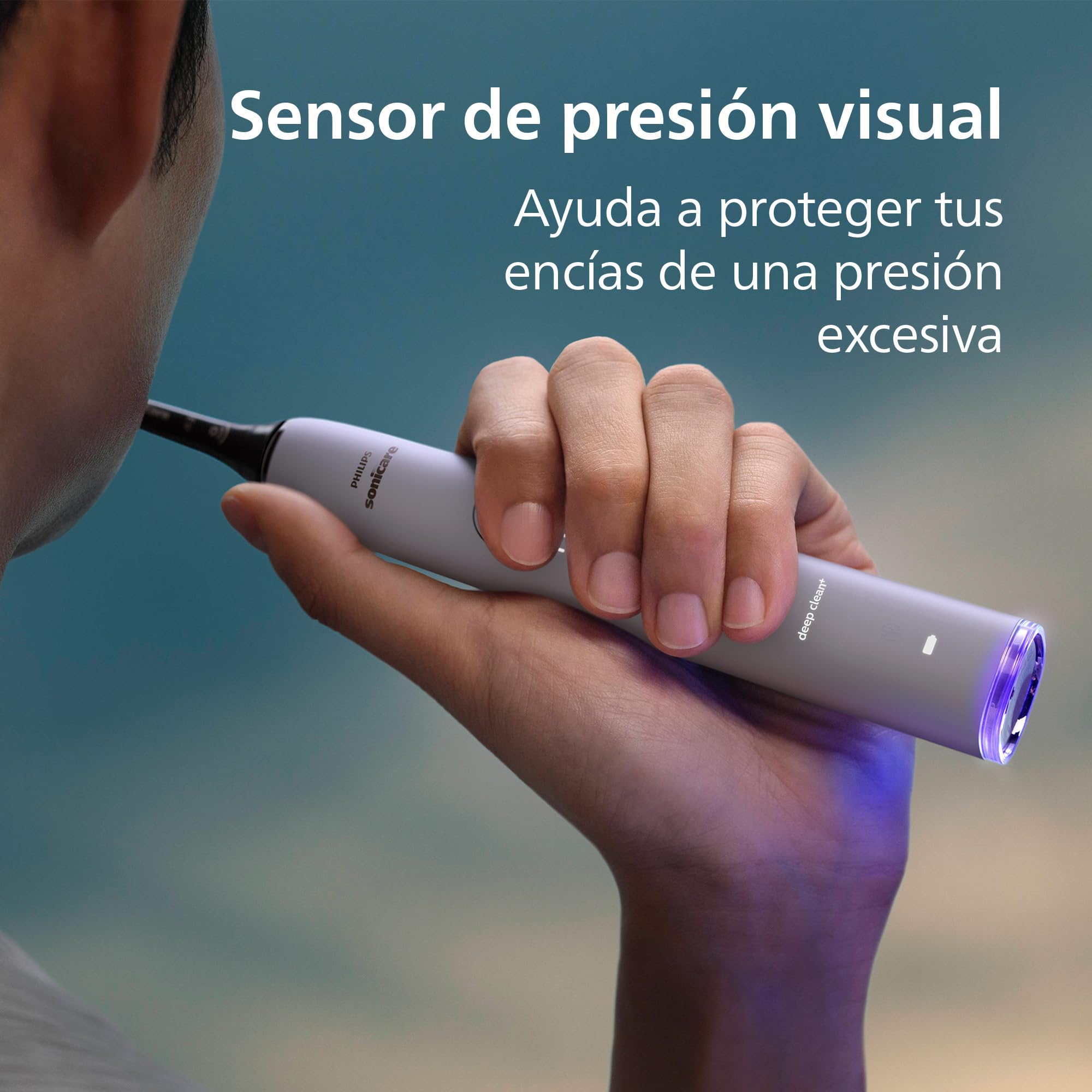Philips Sonicare DiamondClean Smart 9400, cepillo dental eléctrico, sónico con aplicación, sensor de presión, detección de cabezal de cepillado, gris, modelo HX9917/90