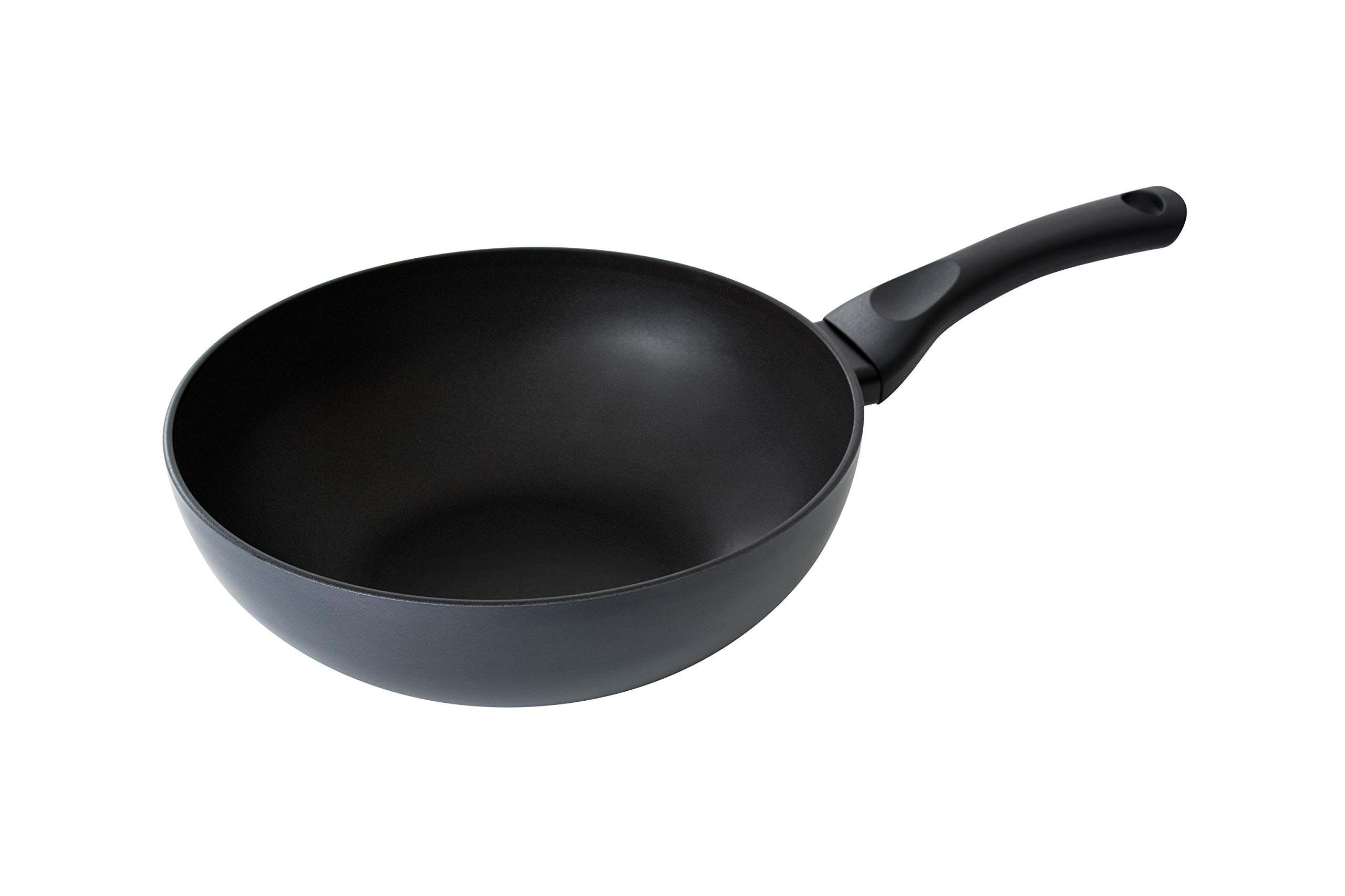 Kelomat, 3429-337, WOK-CHEF, antiaderente, a induzione, diametro 28 cm, rivestimento antiaderente, nero, tutti i piani cottura