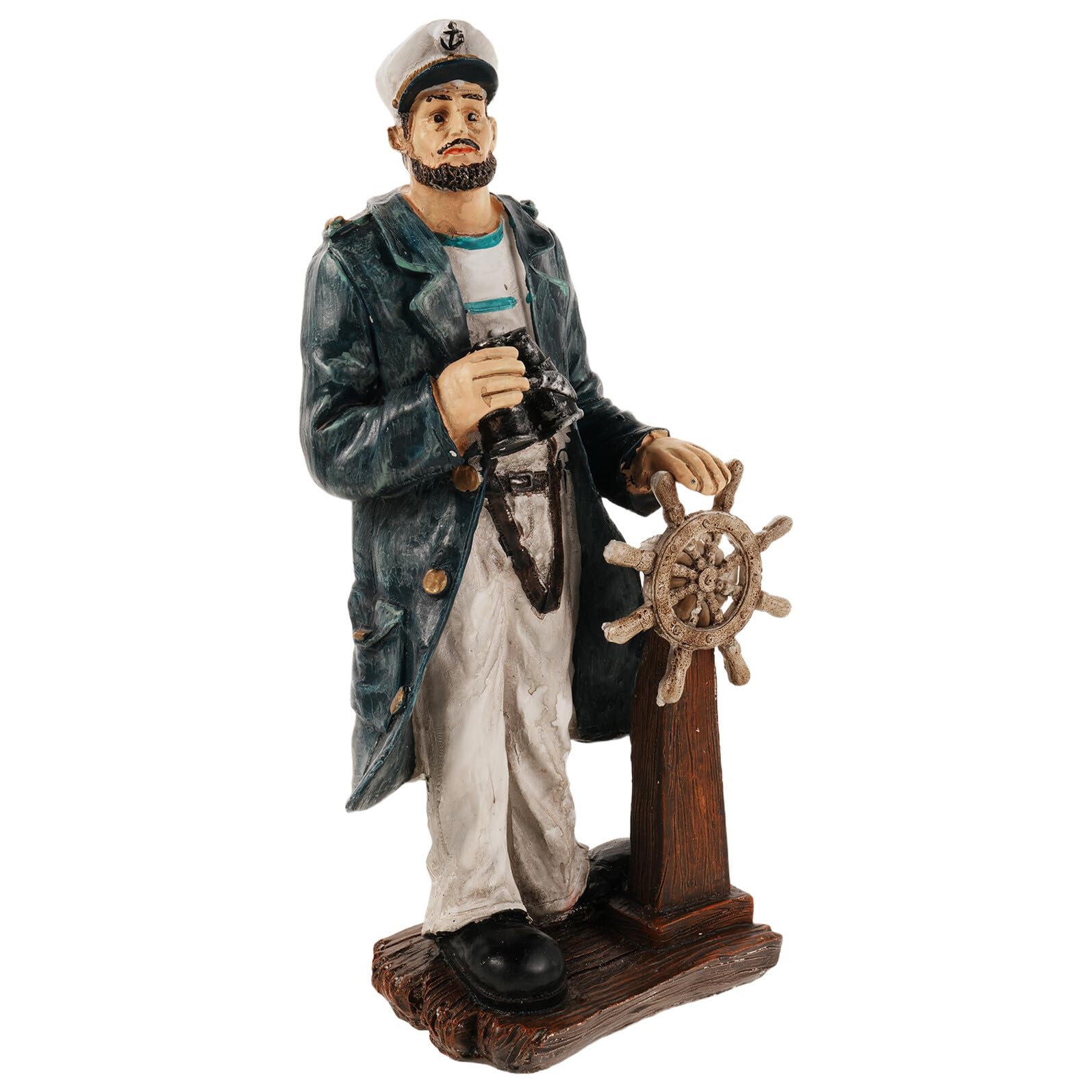 Figurine de capitaine marin en sculpture nautique vintage de haute resistance