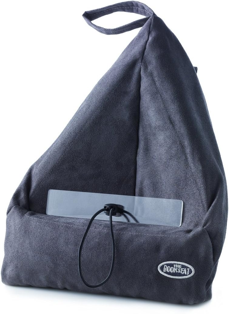 Book Seat Bookend / Tablet PC Holder / Travel Cushion with Pouch - Charcoal Grey