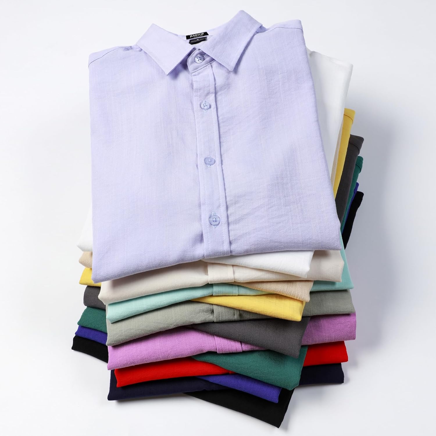 JEMITOP Men's Stretch Textured Short Sleeve Button Down Shirts Summer Casual Beach Wedding Vacation Shirt - Image 6