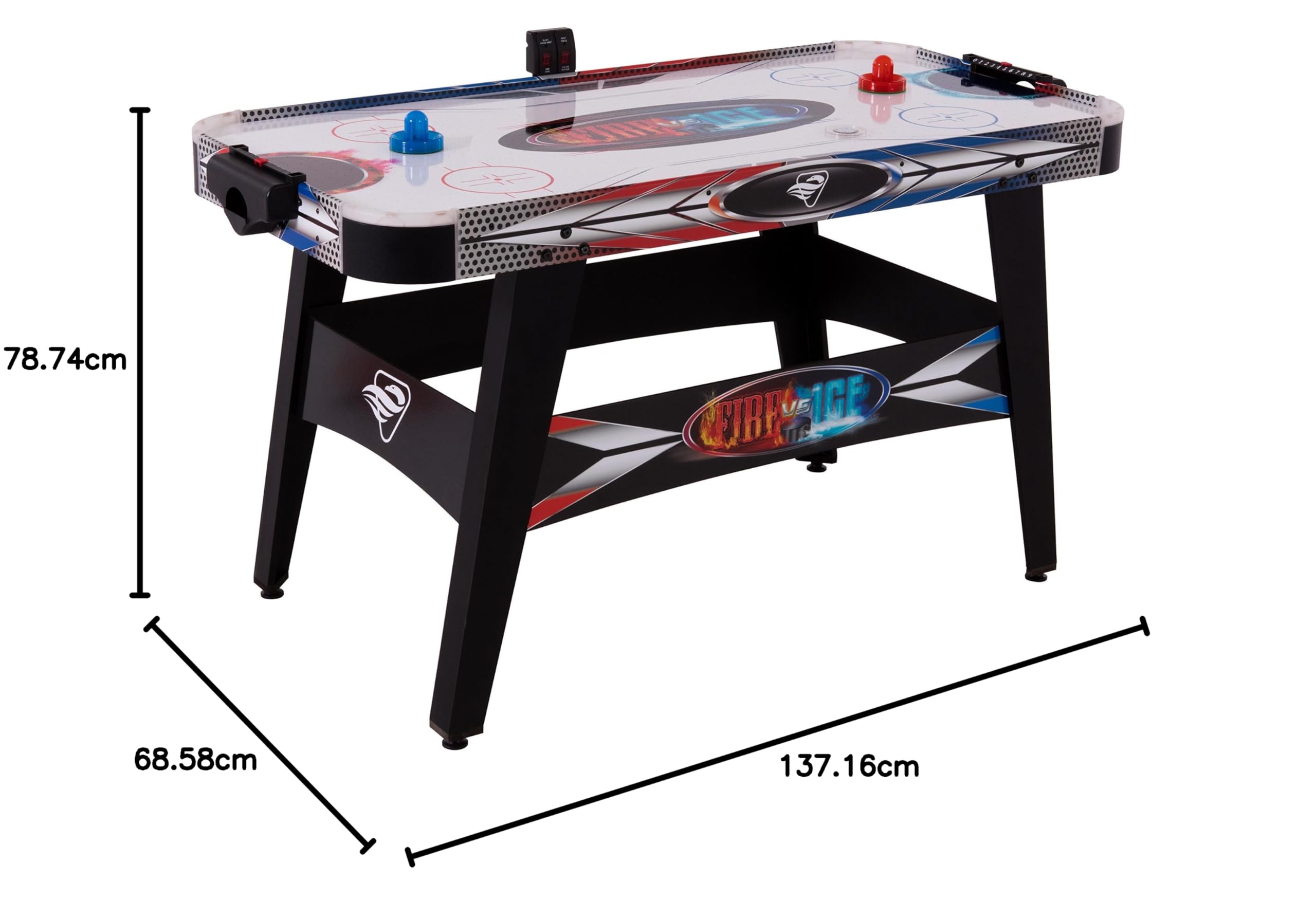 Triumph Fire 'n Ice - Mesa de Hockey de Aire con luz LED de 54 Pulgadas, Incluye 2 empujadores de Hockey LED y Disco LED
