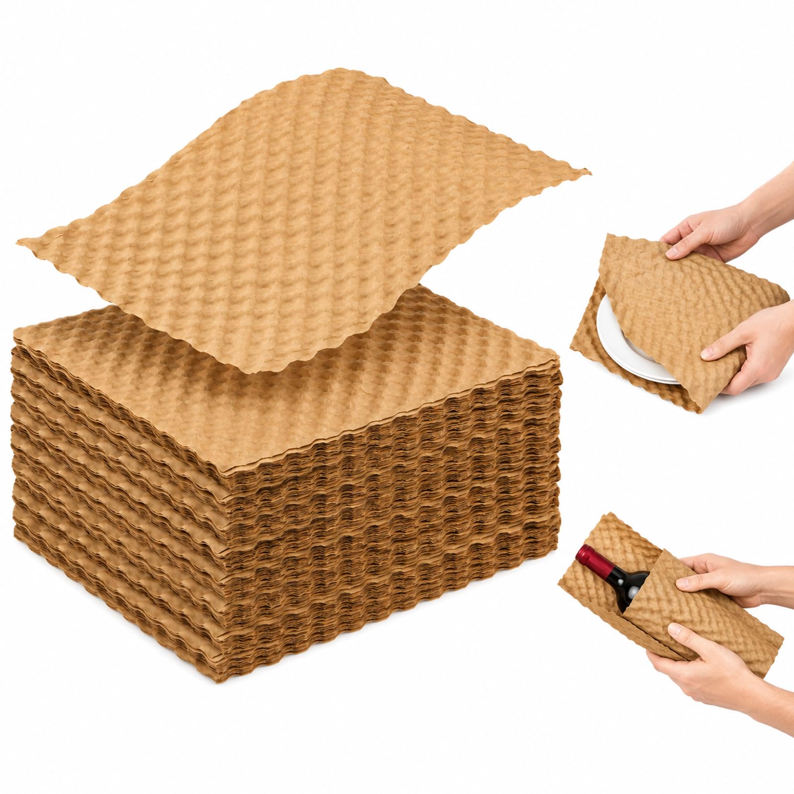 60 PCS Paper Bubble Wrap Eco Cushioning Wrap, 29cmx30cm Wrapping Paper