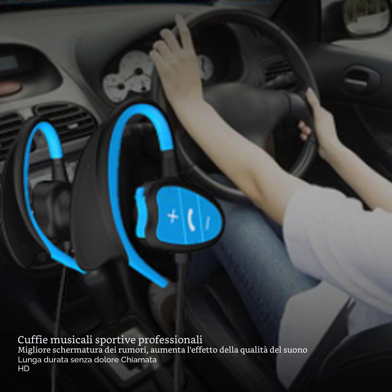 Jiawu Cuffie da Nuoto IPX8 Impermeabili, Auricolari In-ear Bluetooth 5.0, Cuffie Sportive per Nuoto, Corsa e Ciclismo (Blue)