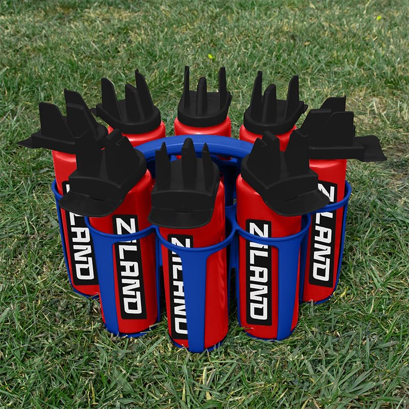 Ziland Hybrid Water Bottle Set - (8 x 1Litre Bottles 1 x Carrier)(Red/Black - Blue Carrier) — image 1
