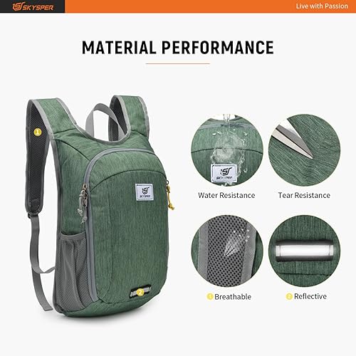 Miniatura 4 de SKYSPER Mochila pequeña de senderismo de 10L15L20L Mochila de viaje ligera para mujeres y hombres
