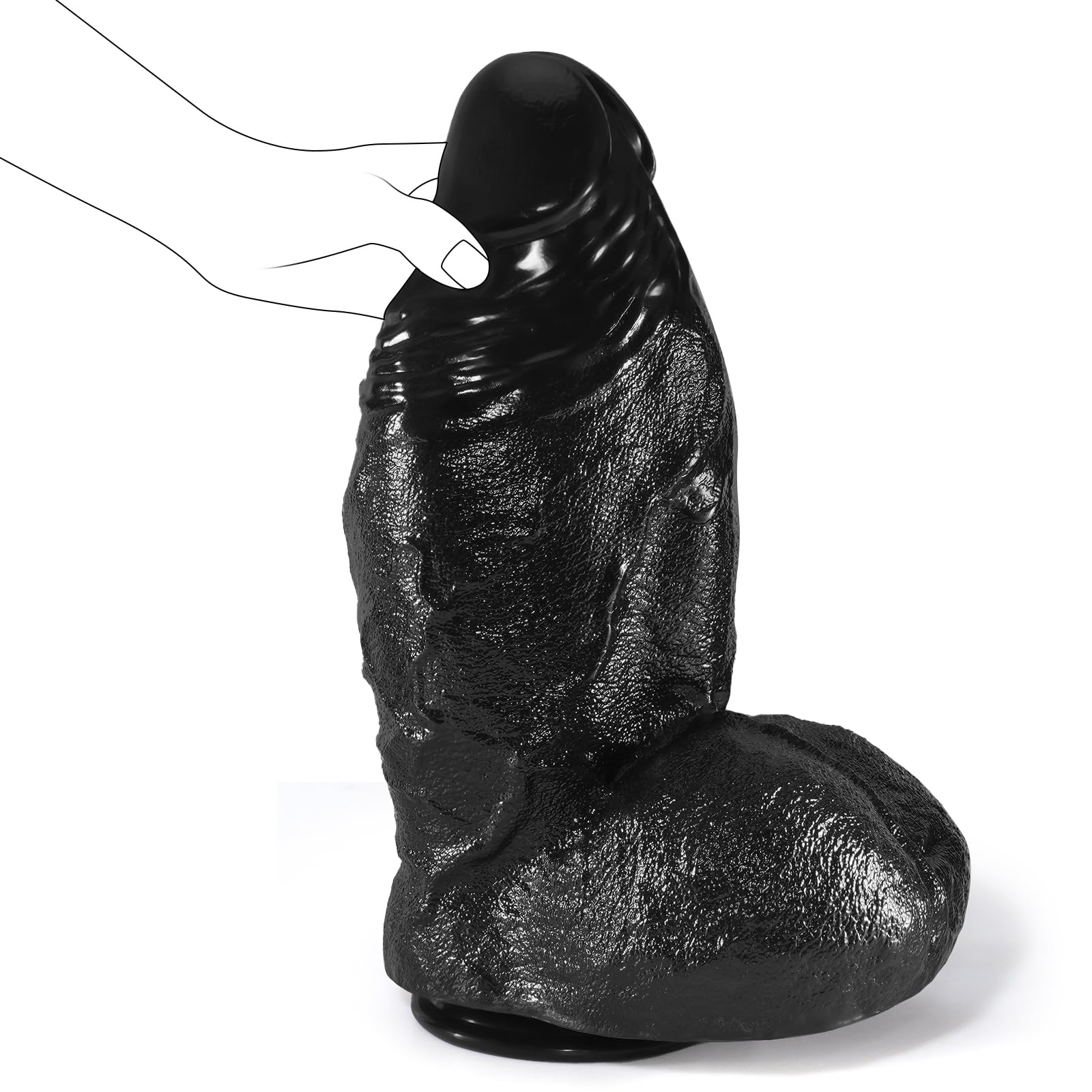 Dildo gigante extra largo da 12,7 cm di diametro, dildo nero realistico da 38 cm, pene in silicone extra large con ventosa, plug anale spesso, fallo anale largo, adatto a uomini e donne esperti
