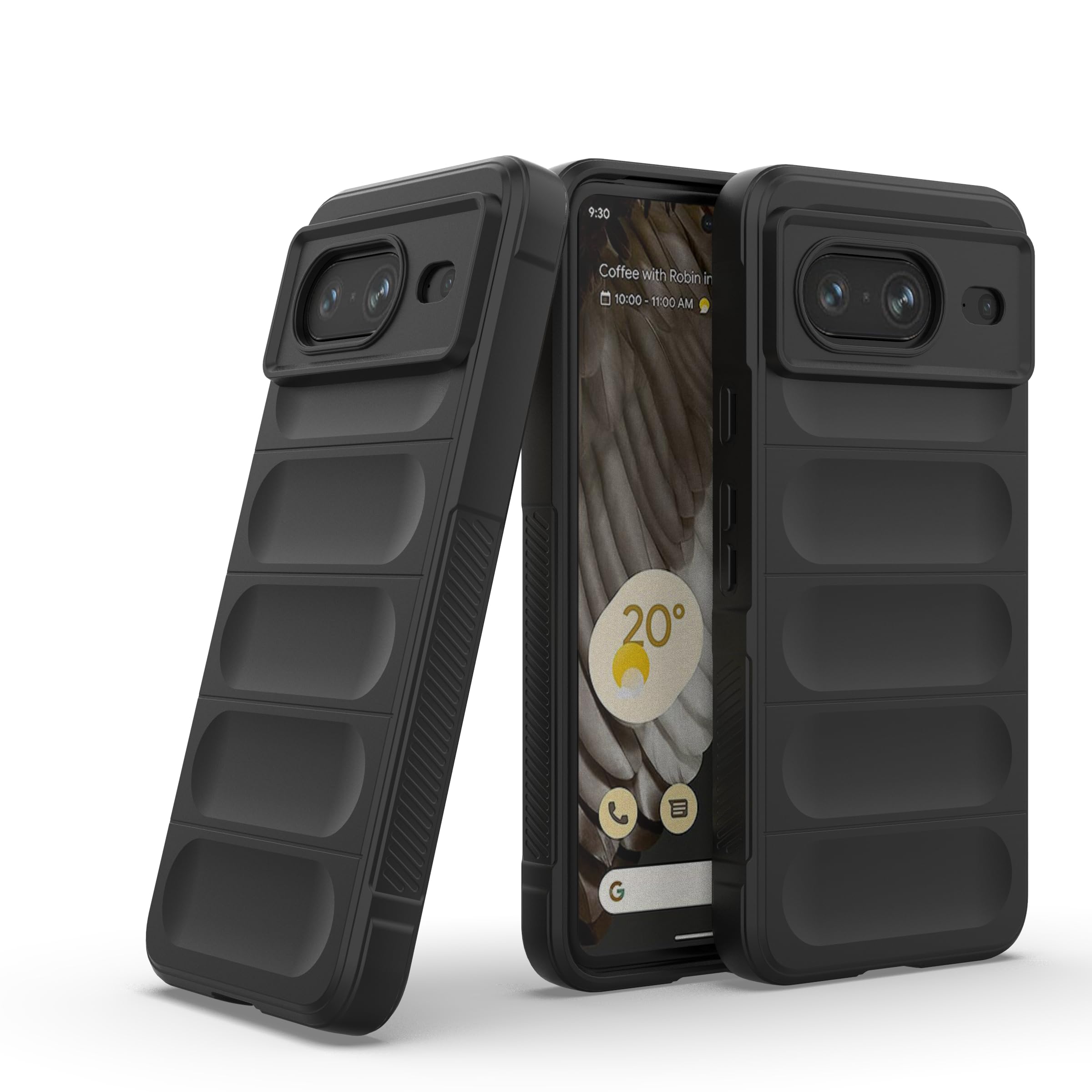 TDTOK for Google Pixel 8 Case, TPU Rubber Slim Silicone Durable Protection Cover and Soft Anti-Scratch Microfiber Lining Inside for Pixel 8 6.2 inch Black