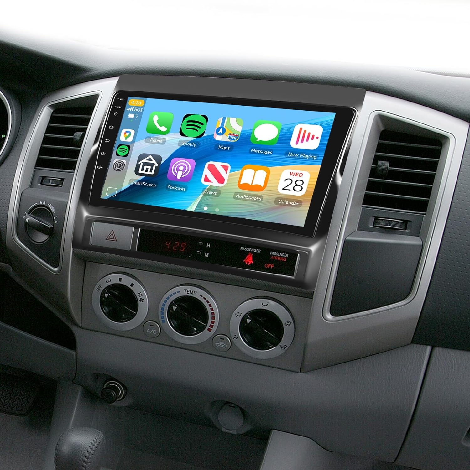 2G+64G Car Stereo for Toyota Tacoma 2005-2013 Car Radio Wireless Carplay/Android Auto,Android Stereo 9Inch Touch Screen GPS Navi WiFi Bluetooth FM/RDS Mirror Link SWC Backup Camera for Tacoma Radio