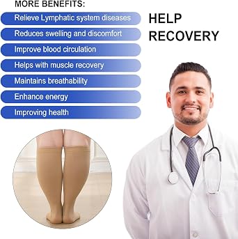 Plus Size Compression Socks: Men Women Wide Calf Open Toe Graduated Medical Support Stockings Toeless Flight Pressure Socks for Varicose Vein Swollen Legs Pregnancy Nurses Travel 1 Pair 20-30 mmHg