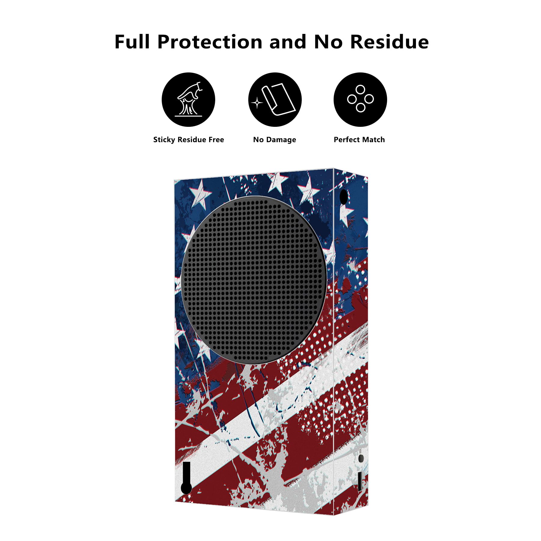PlayVital Adesivo Skin per Xbox Series S Console&Controller Sticker Decal Cover Vinile per Xbox Series S-Bandiera US