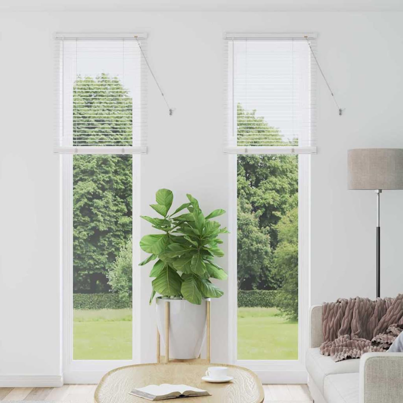 Gecheer Tenda per Finestra con Tende Altro Bianco 80 x 130 cm AlluminioTende Moderne