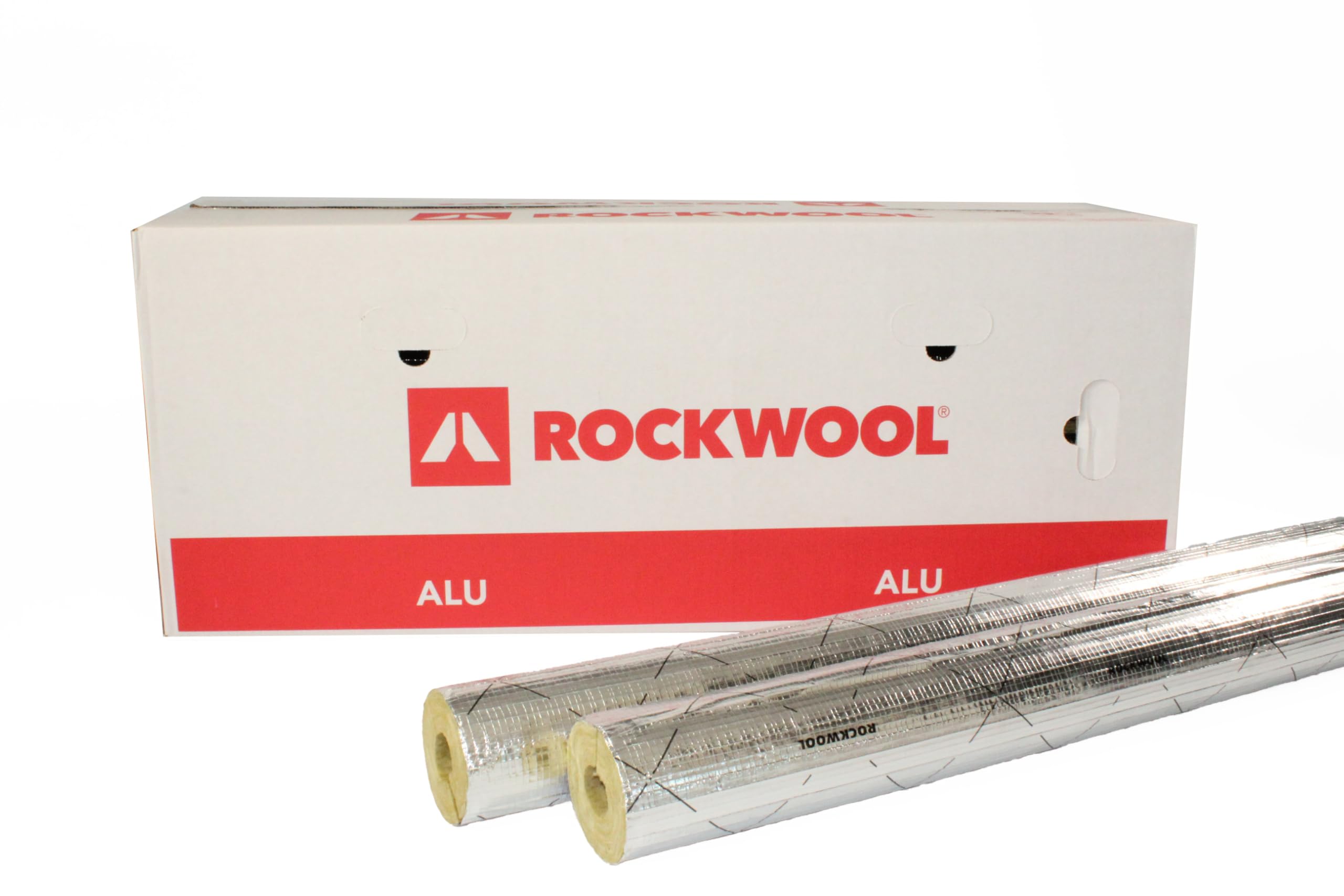 Rohrisolierung ¦ Rockwool ¦WLG 0,035 ¦ Steinwolle ¦ Dämmung ¦ alukaschiert ¦ Rohrschale ¦ erfüllt die GEG-Anforderungen (silber, 18x30 - 13m (1/2 Karton))