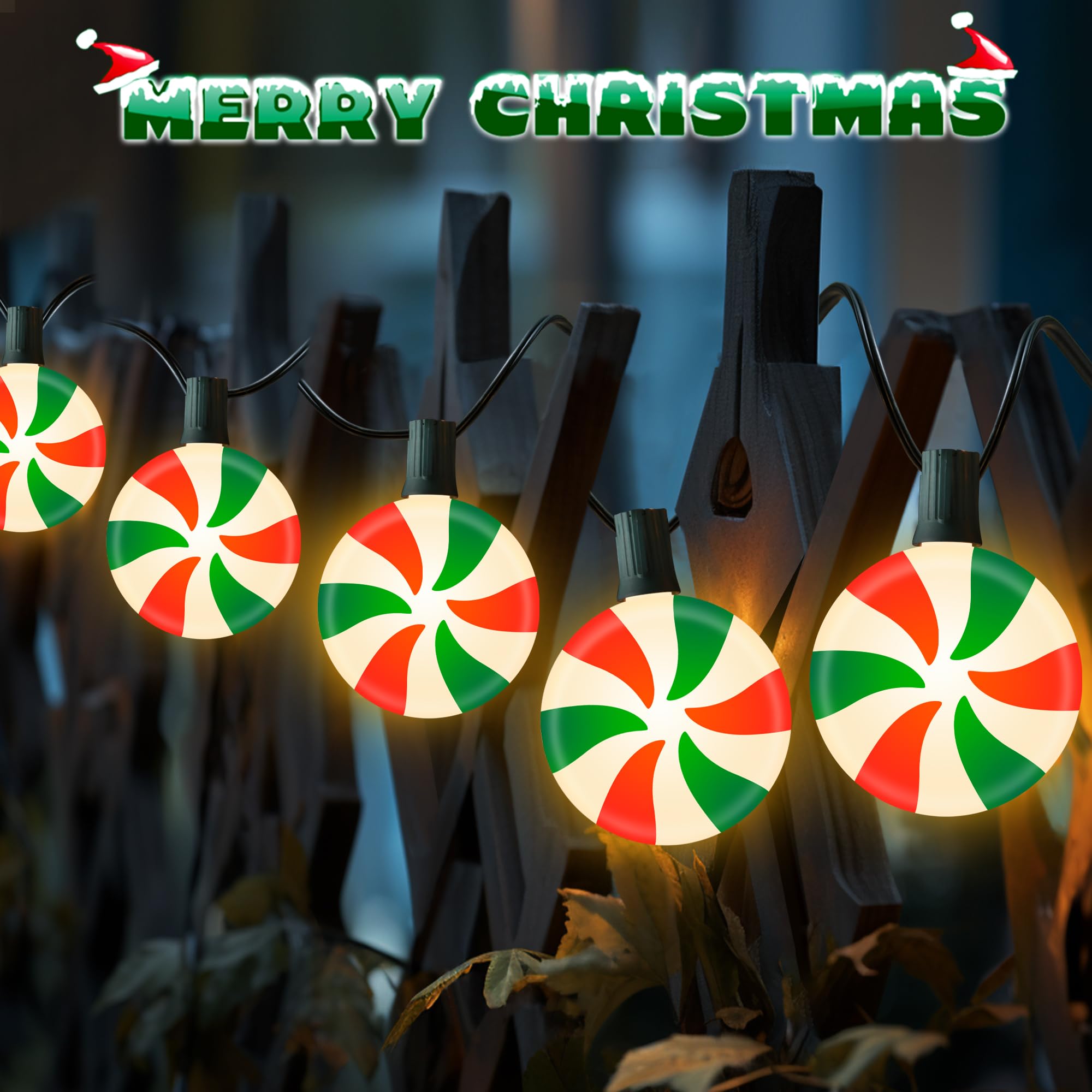 Luces de camino de piruleta de Navidad para jardín, decoración de Navidad, rojo y verde, 10 luces LED de menta con estacas para acera al aire libre, camino, techo, césped, jardín