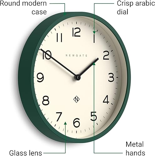 Miniatura 6 de NEWGATE® Reloj de pared Number Four Echo Reloj redondo moderno 12 pulgadas Verde Eden Números fáciles de leer Ideal para cocina, sala