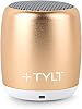 TYLT Mini Boom Bluetooth Speaker Gold 3W Output on Bluetooth 4.2 & Up to 4 Hours of Playback on One Charge from This Portable Wireless Speaker with Microphone, Includes Micro USB Charging Cord
