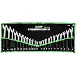 Grip 24 pc Raised Panel Combination Wrench Set MM/SAE - 12 point - Metric 7mm to 22mm - SAE 1/4” to 1