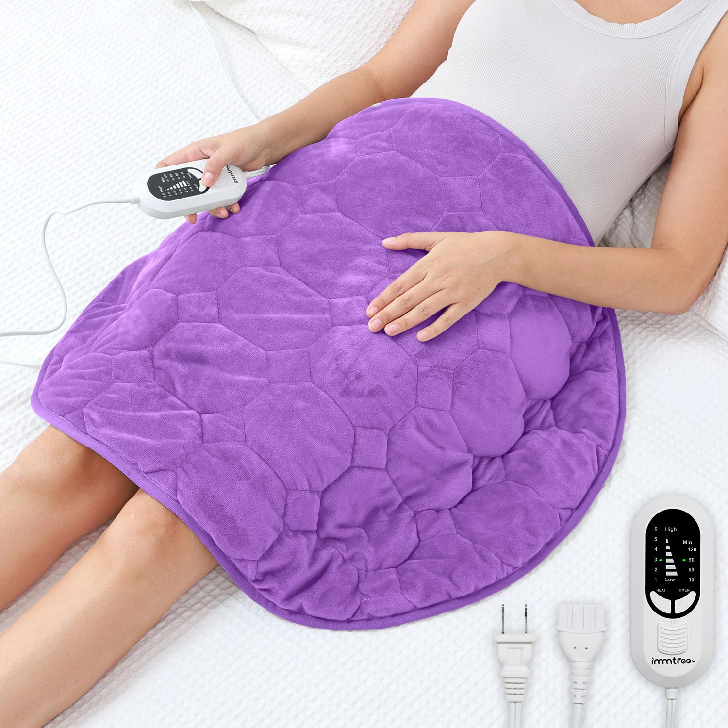 immtree Weighted Heating Pad 7lbs for Deeper Pain Relief,Extra Large Weighted Heating Blanket with Fast Heat Technology,Weighted Lap Heated Blanket,Weighted Heated Pad for Back and Shoulder