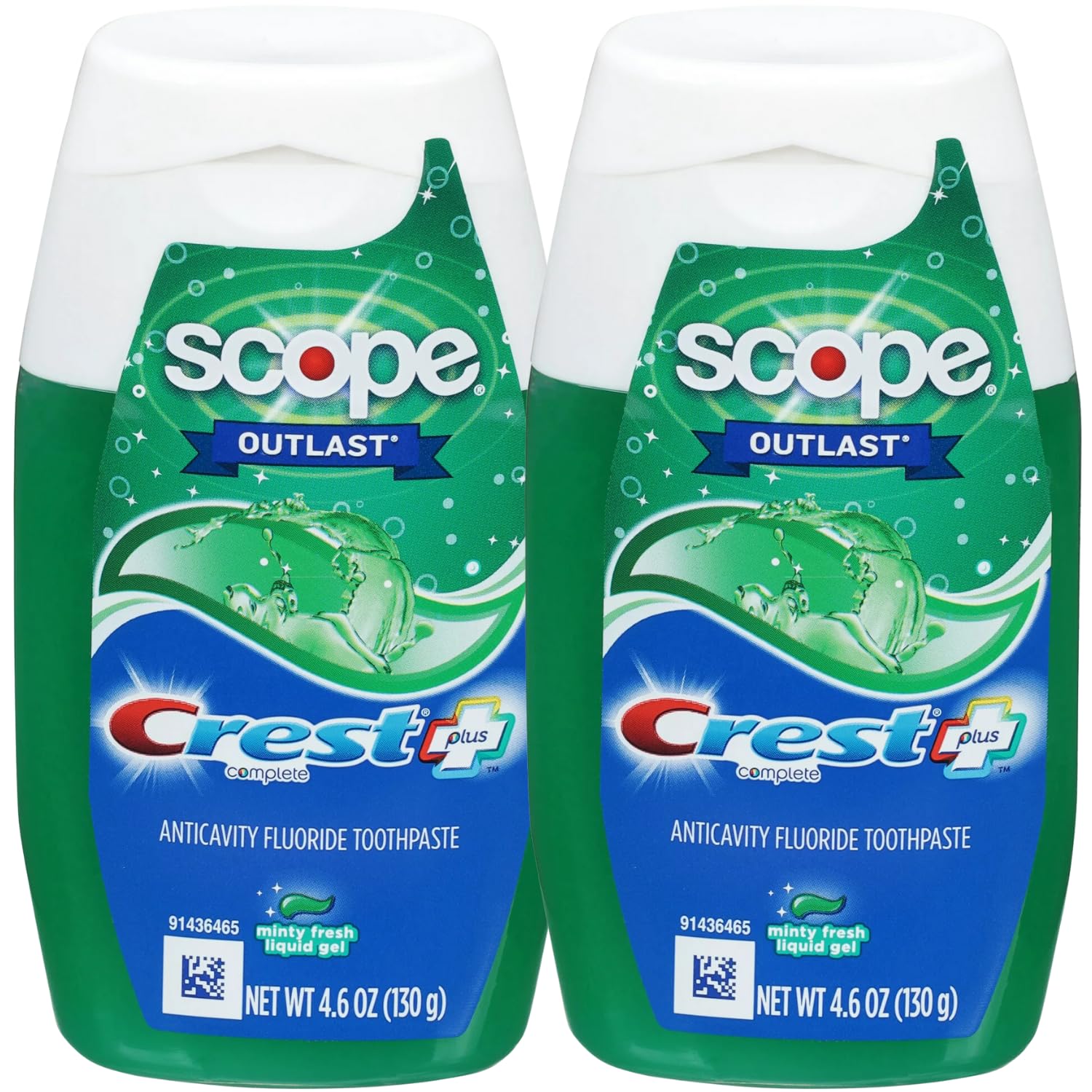 Complete Plus Scope Minty Fresh Liquid Gel CRES.t Toothpaste 4.6 oz (Pack of 2)