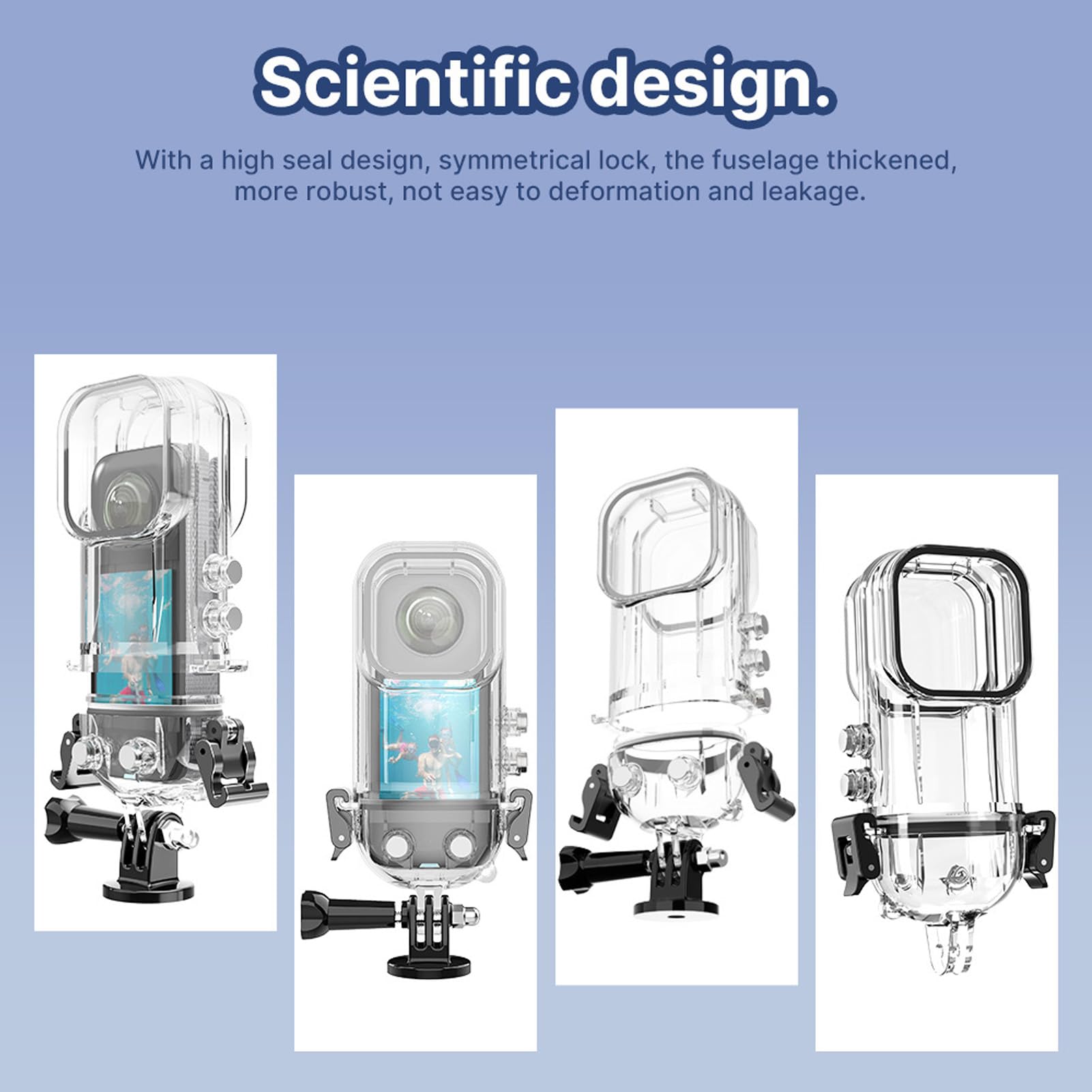 VBESTLIFE Wasserdichtes Action-Kamera-Gehäuse für X3, Wasserdichtes Gehäuse für One X3 Action-Kamera, Unterwasser-Tauchschutzgehäuse 45 M mit Halterungszubehör