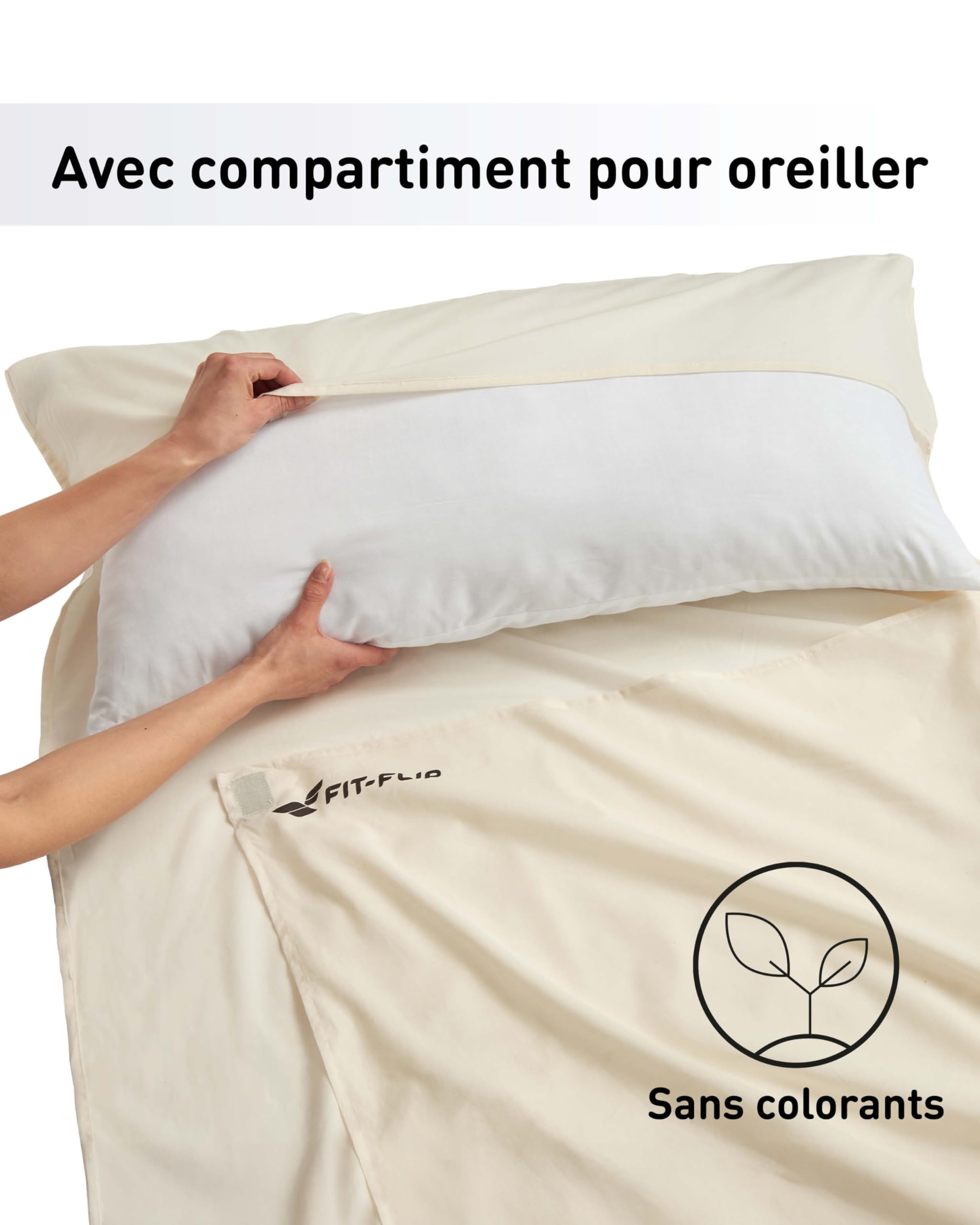 Fit-Flip Drap de Sac de Couchage Coton Microfibre 1 Personne Léger Voyage