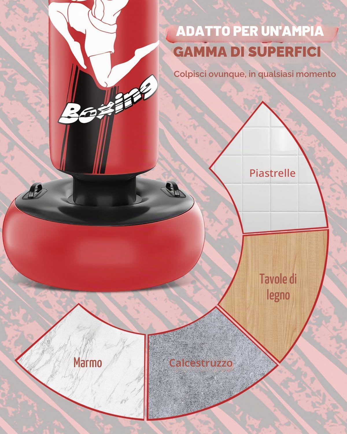Sacco da boxe bambini - Set di sacco boxe autoportanti da 160 cm con guantoni da boxe - Sacco da kickboxing gonfiabile Dinosauro feroce per allenamento Karate Taekwondo MMA