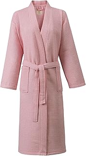 Bademantel 100% Baumwolle Waffelstoff Reisebademantel für Damen und Herren, Weiches, Saugfähiges und Leichtes Spa Bademäntel