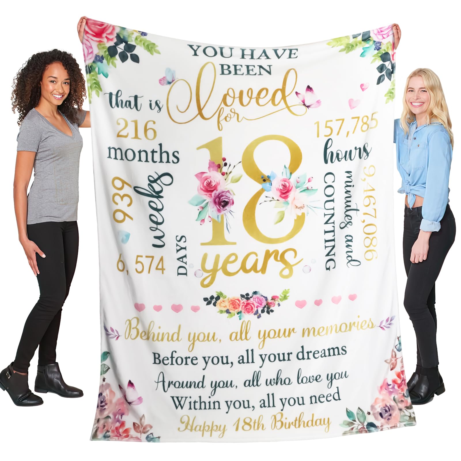 Shoppawhile 18e verjaardagscadeaus voor meisjes Flanellen deken 51 * 59 inch 18e verjaardagscadeaus voor haar dochter nicht zus 18e verjaardag Shoppawhile 18e verjaardagscadeaus voor meisjes Flanellen deken 51 * 59 inch 18e verjaardagscadeaus voor haar dochter nicht zus 18e verjaardag