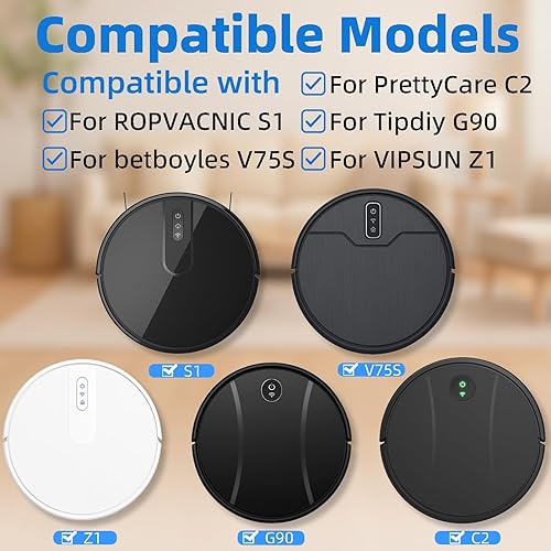 Miniatura 2 de Kit de accesorios para ROPVACNIC S1, para Tipdiy G90, para betboyles V75S, para VIPSUN Z1, para piezas de repuesto de aspiradora robot PrettyCare