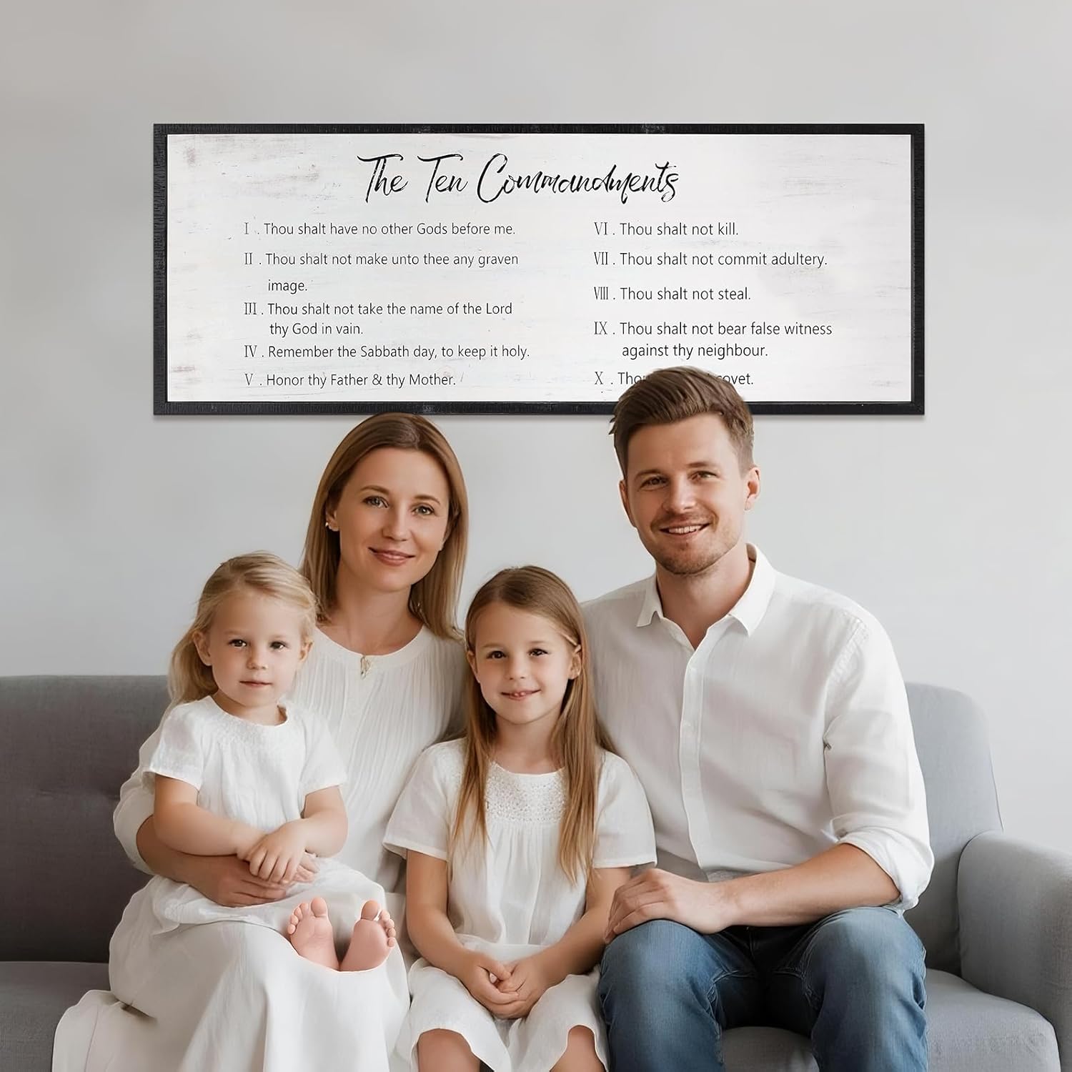 Bless The Food Before Us Home Decor Wall Sign For Family Kitchen Farmhouse Dining Room Vintage Rustic Retro Boho Wood House Wall Art Decoration For Living Room Bedroom 40 x 15 Inch black