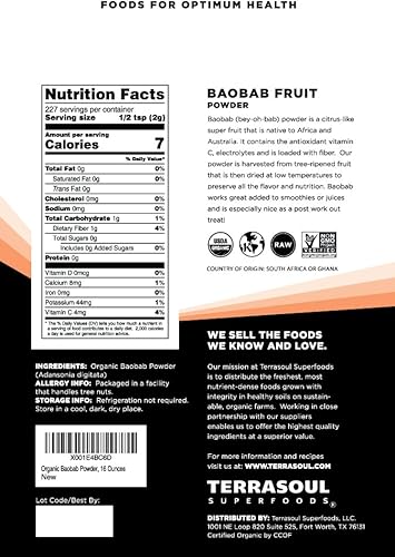 Miniatura 2 de Terrasoul Superfoods Organic Baobab Fruit Powder, 12 Ounces