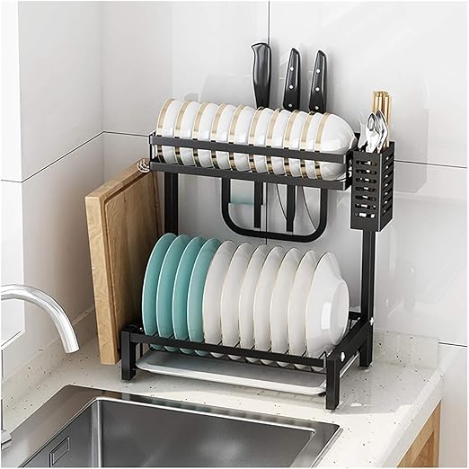 Amazon ステンレス皿収納ラック 狭い排水料理の棚 小さなキッチンの棚 食器の収納箱 食器棚排水棚 キッチン用品 オンライン通販